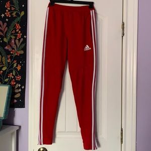 Boys Red Adidas Joggers